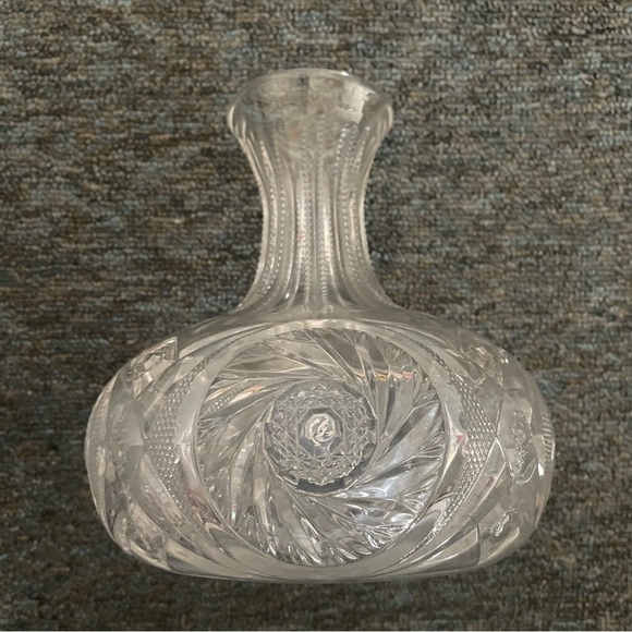 Antique American Brilliant Glass Wine Decanter, Hand Blown - Picture 2 of 7